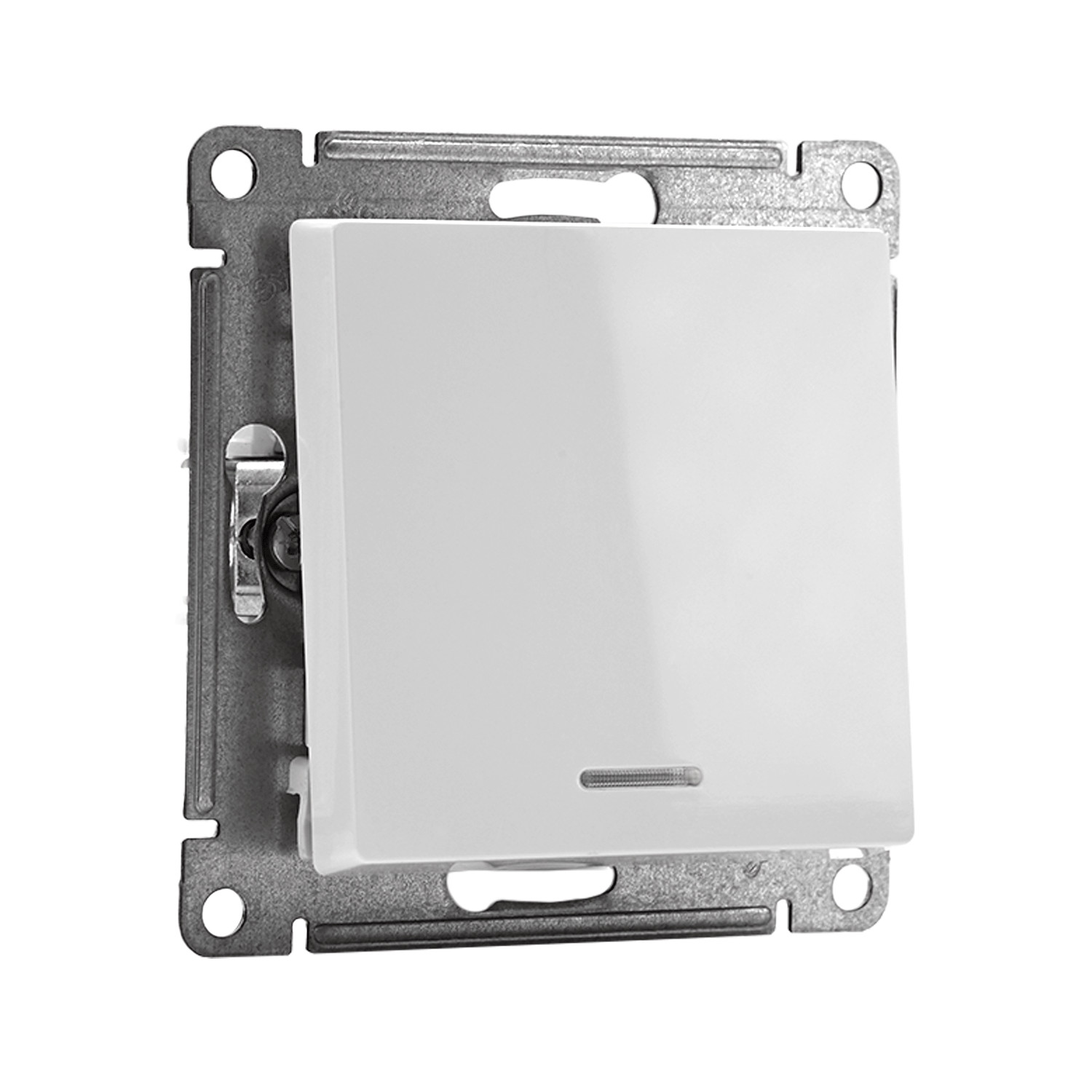 systeme electric atlasdesign, выключатель 1-клавишный с подсветкой белый atn000113