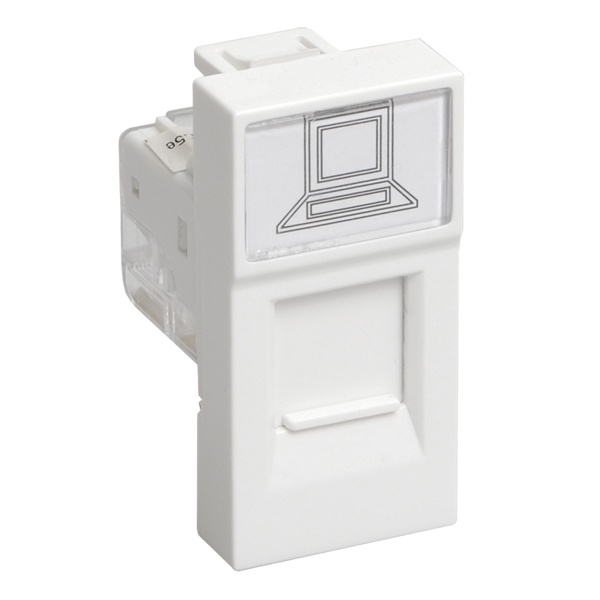Розетка компьютерная 1-м 1мод. Праймер RJ45 кат.5E UTP механизм IEK CKK-40D-RI1-K01