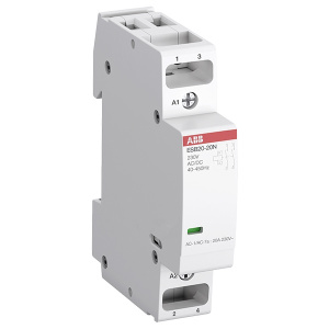 контактор esb20-20n-06 модульный (20а ас-1, 2но), катушка 230в ac/dc