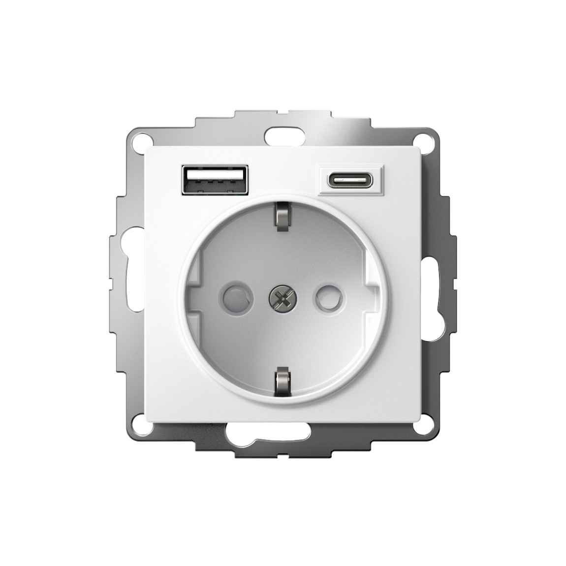 systeme electric atlasdesign розетка с заземлением 16а+2usb а+с, (5в/2,4а/3 а, 2х5в/1,5а) лотос 