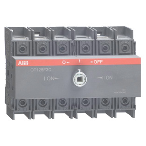 авв реверсивный рубильник ot125f3c до 125а 3-полюсный для установки на din-рейку или монтажную плату (без ручки)