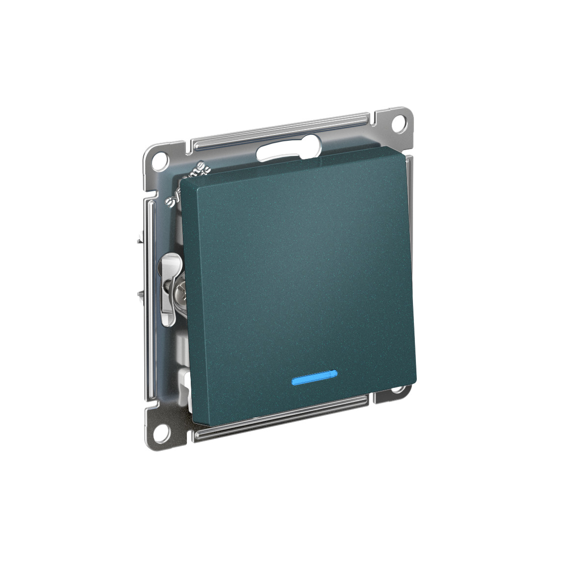 systeme electric atlasdesign выключатель 1-клавишный с подсветкой изумруд