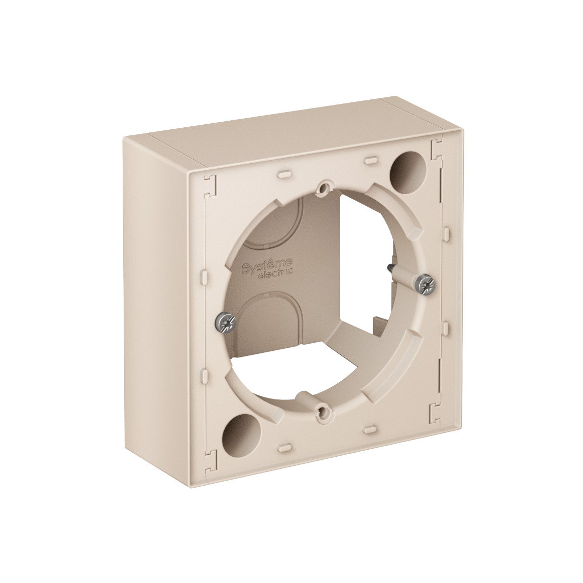 systeme electric atlasdesign, коробка наружного монтажа бежевый atn000200