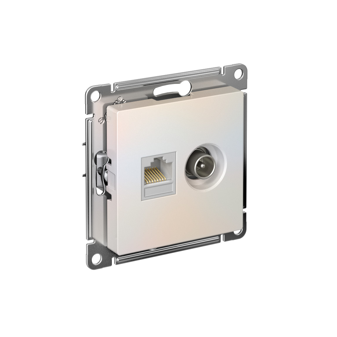 systeme electric atlasdesign розетка tv +rj45 5е кат. жемчуг