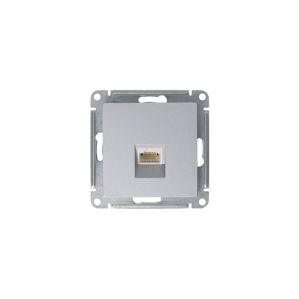 systeme electric atlasdesign, розетка компьютерная 1-я rj45 5е кат. алюминий atn000383