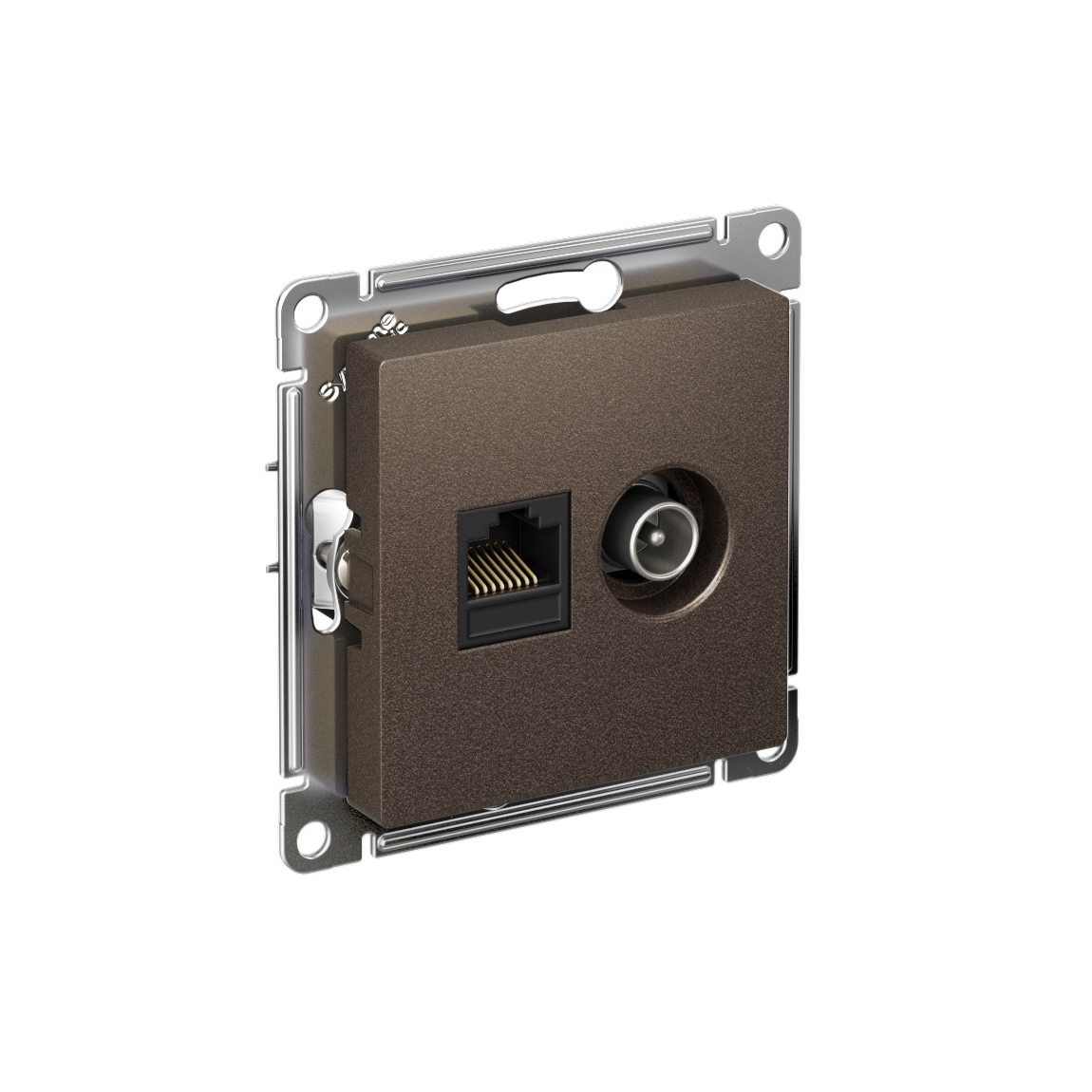 Systeme Electric ATLASDESIGN розетка TV+RJ45 5е кат. мокко (5шт.)