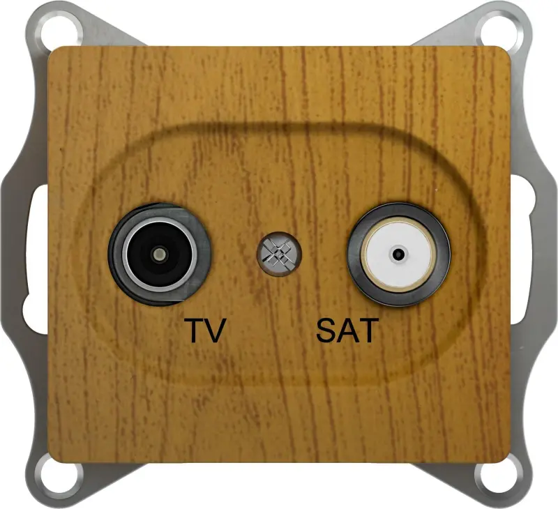 System Electric Glossa розетка TV+SAT проходная 4dB дуб