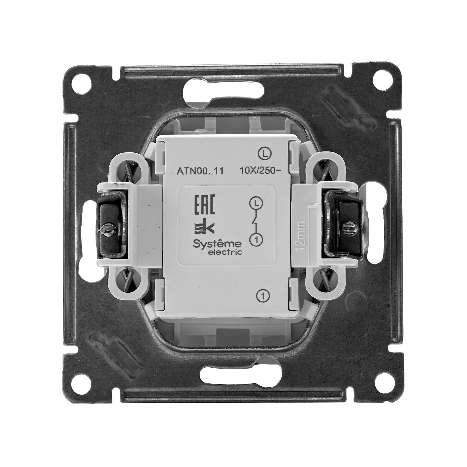 systeme electric atlasdesign, выключатель 1-клавишный белый atn000111