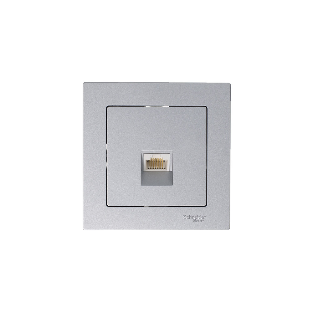 systeme electric atlasdesign, розетка компьютерная 1-я rj45 5е кат. алюминий atn000383
