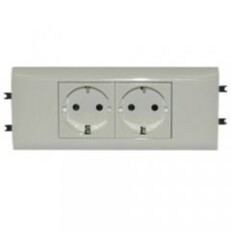 Legrand Мosaic 45 розетка 3-я с заземлением 6 модулей с суппортом
