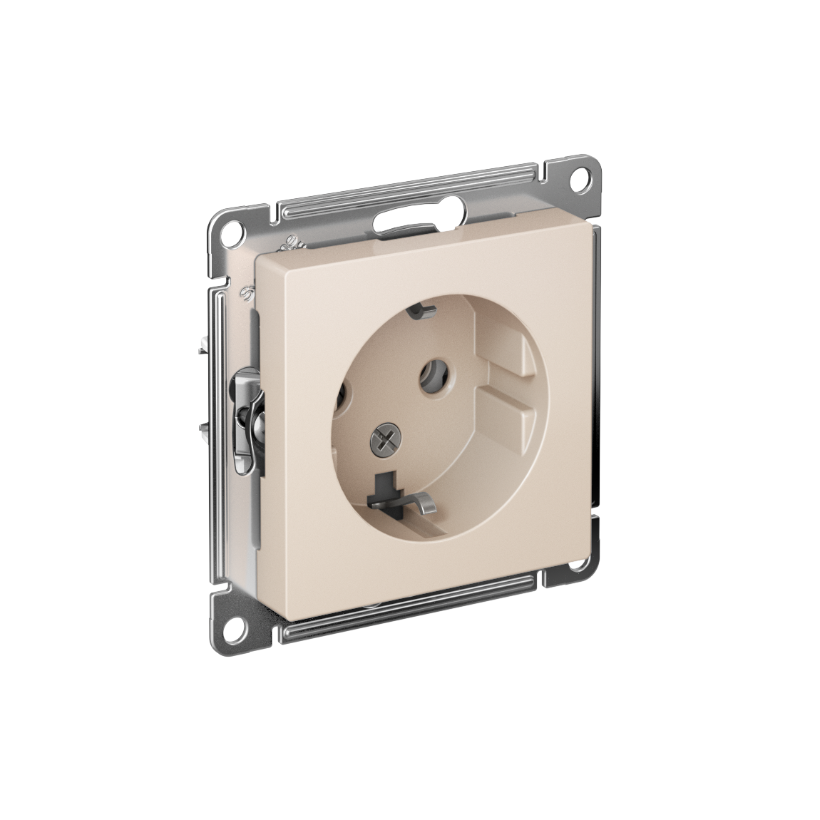 Systeme Electric ATLASDESIGN, розетка 1-я с заземлением бежевый ATN000243