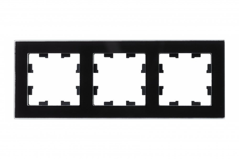systeme electric atlasdesign nature стекло рамка 3-я универсальная черный atn321003