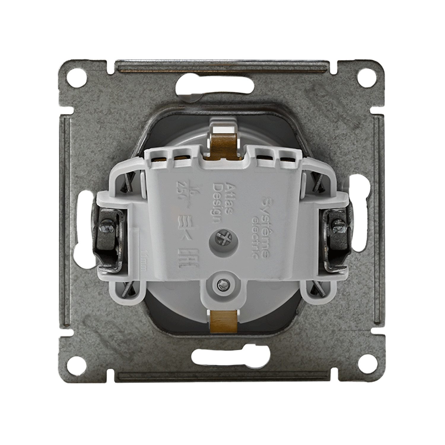 systeme electric atlasdesign, розетка 1-я с заземлением белый atn000143