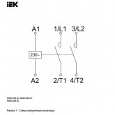контактор модульный км20-20м ac 20а 2 полюса 2но катушка 230в иэк 1 модуль 