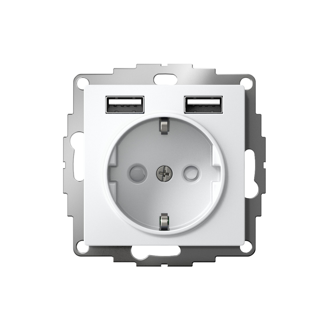 systeme electric atlasdesign розетка с заземлением и с 2 usb a+a, 2х5в/1,2а,16а, лотос atn001330