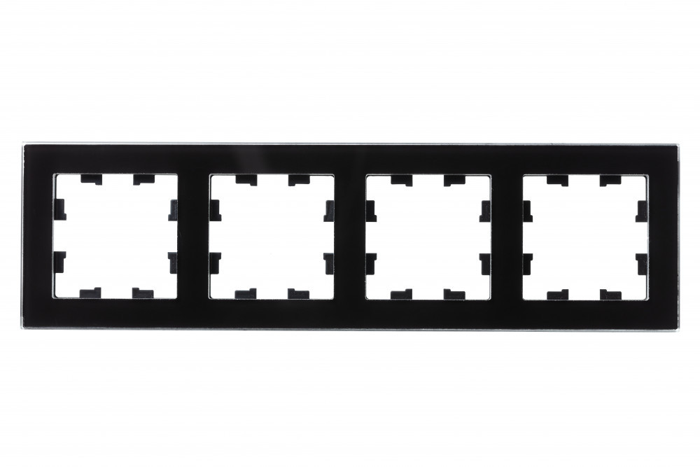 systeme electric atlasdesign nature стекло рамка 4-я универсальная черный atn321004