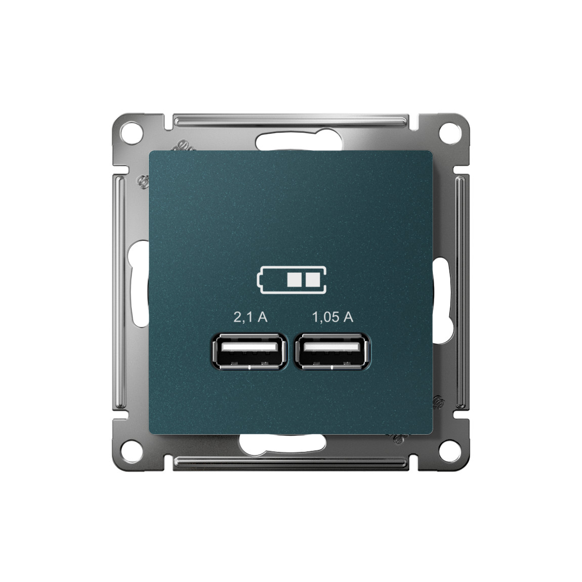 systeme electric atlasdesign розетка usb двойная для зарядки изумруд