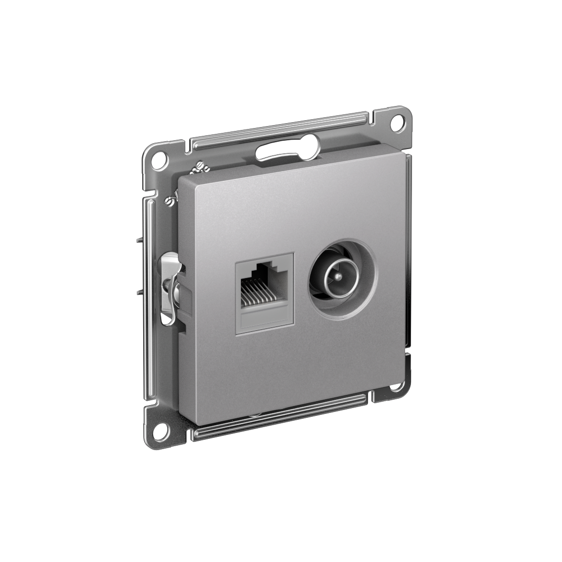 Systeme Electric ATLASDESIGN, розетка TV +RJ45 5е кат. алюминий ATN000389
