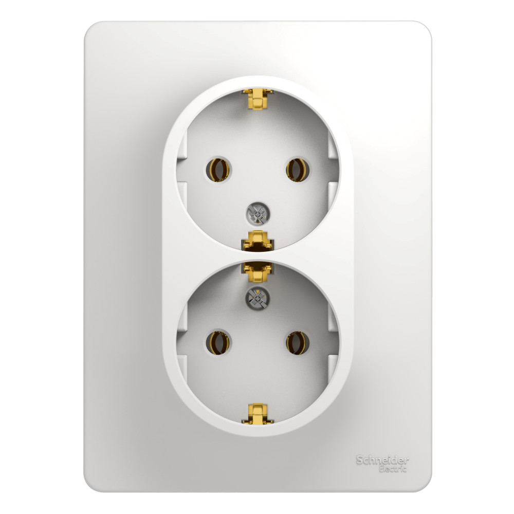System Electric Glossa розетка 2-я с заземлением белый