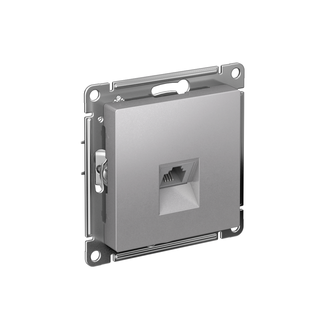 Systeme Electric ATLASDESIGN, розетка телефонная 1-я RJ11 алюминий ATN000381