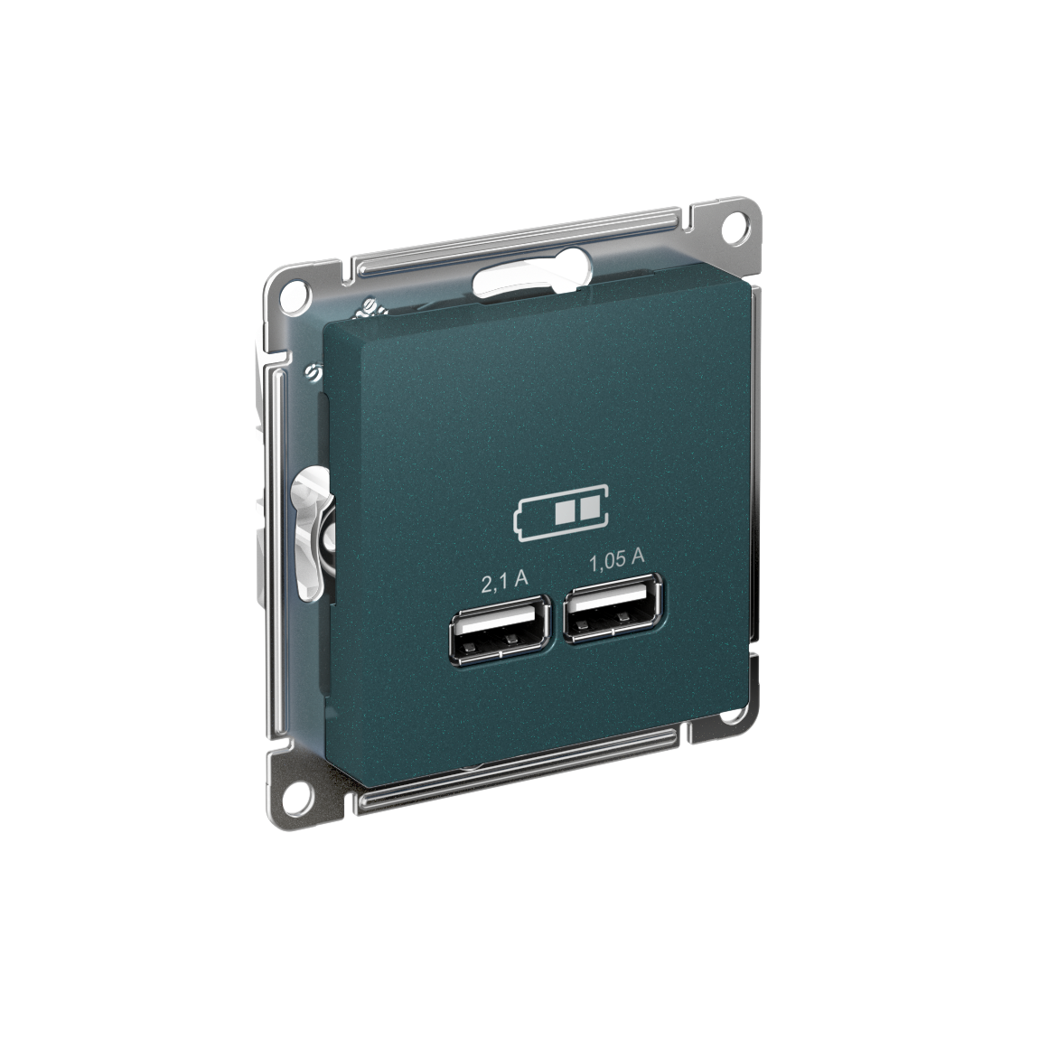 Systeme Electric ATLASDESIGN розетка USB двойная для зарядки изумруд