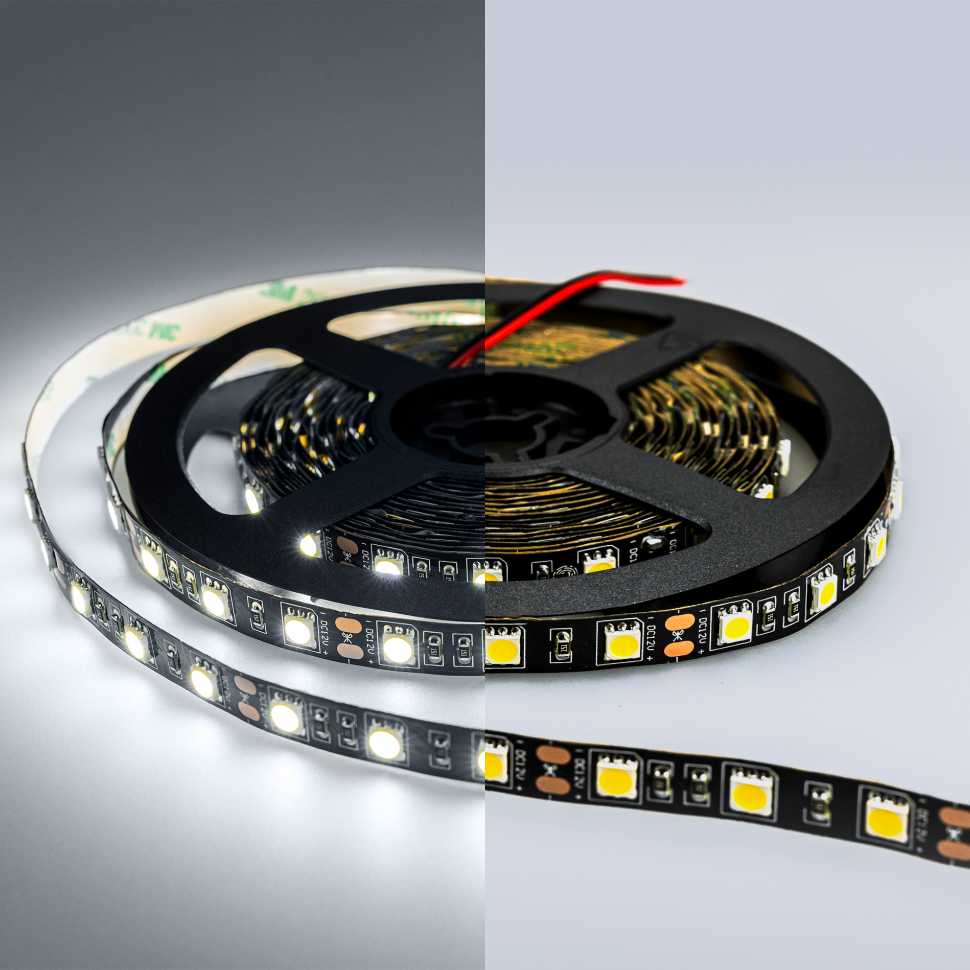 lux лента светодиодная открытая ip20 12v 14,4 вт/м 5050 60led/м. 6000к холодная eleganz (5м)