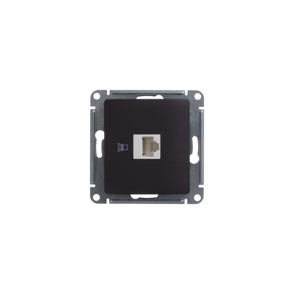 system electric glossa розетка компьютерная 1-я rj45 5е кат. шоколад