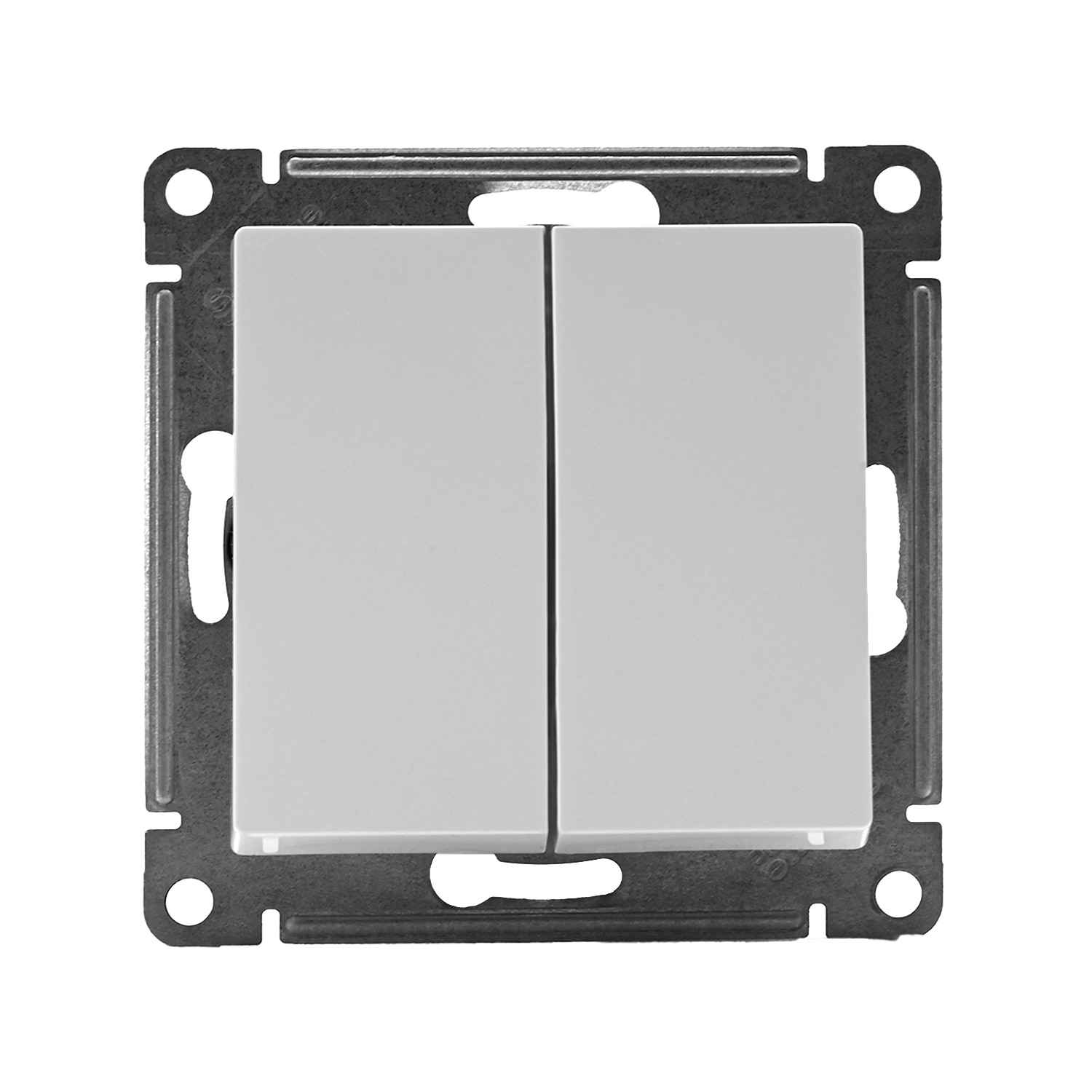 systeme electric atlasdesign, выключатель 2-клавишный белый atn000151
