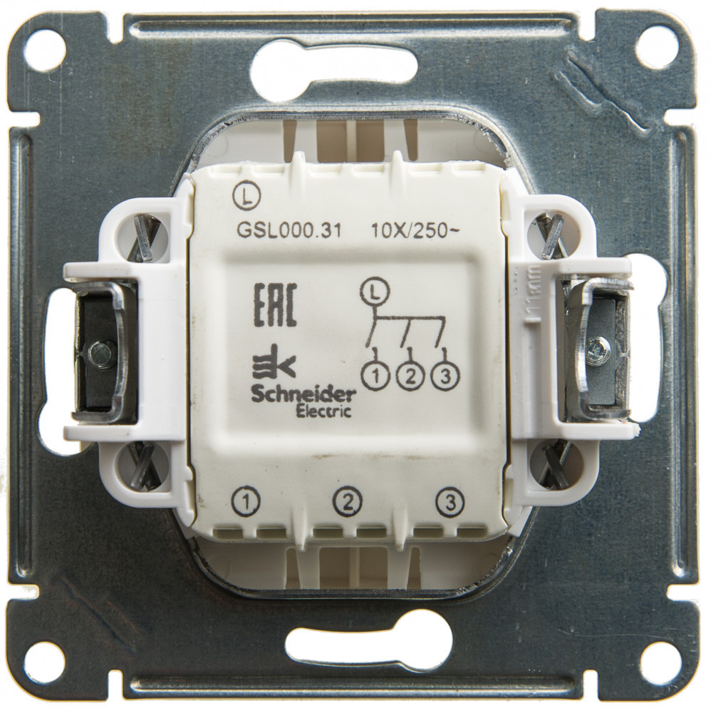 system electric glossa выключатель 3-клавишный перламутр