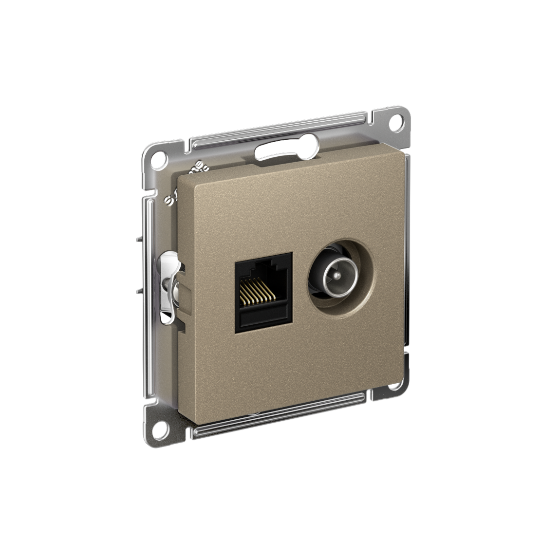 Systeme Electric ATLASDESIGN розетка TV +RJ45 5е кат. шампань