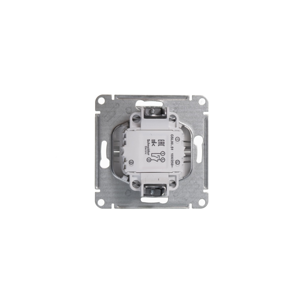 system electric glossa выключатель 2-клавишный белый
