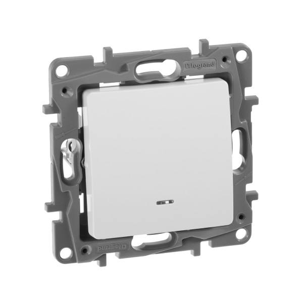 legrand etika выключатель 1 клавишный с подсветкой белый