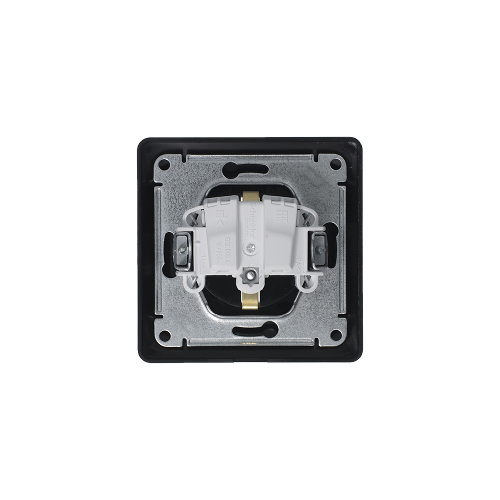 system electric glossa розетка 1-я с заземлением со шторками с крышкой ip44 антрацит