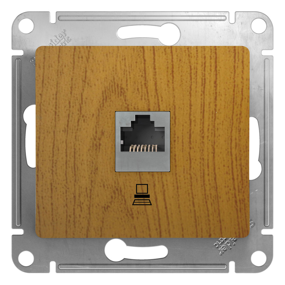 System Electric Glossa розетка компьютерная 1-я RJ45 5е кат. дуб