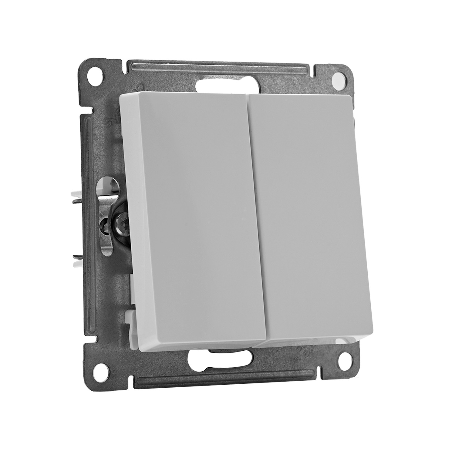 systeme electric atlasdesign, выключатель 2-клавишный белый atn000151