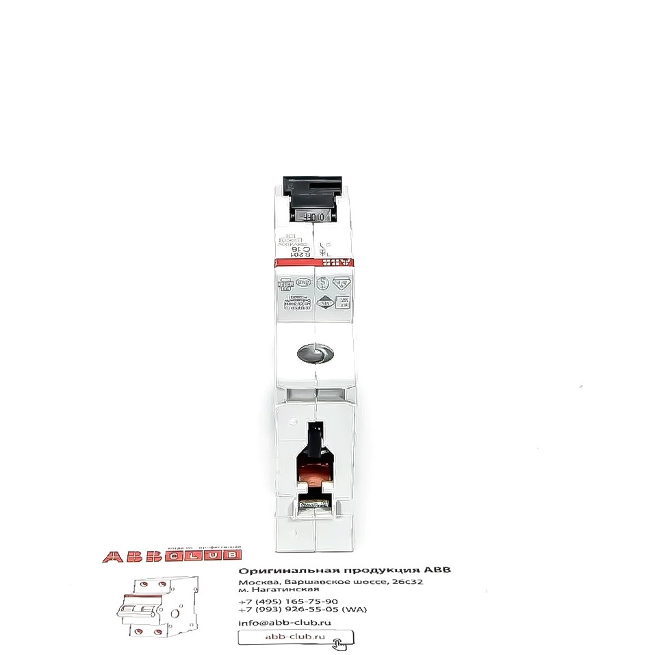abb автоматический выключатель s201 (хар-ка c) 1p с16а 6ка 2cds251001r0164