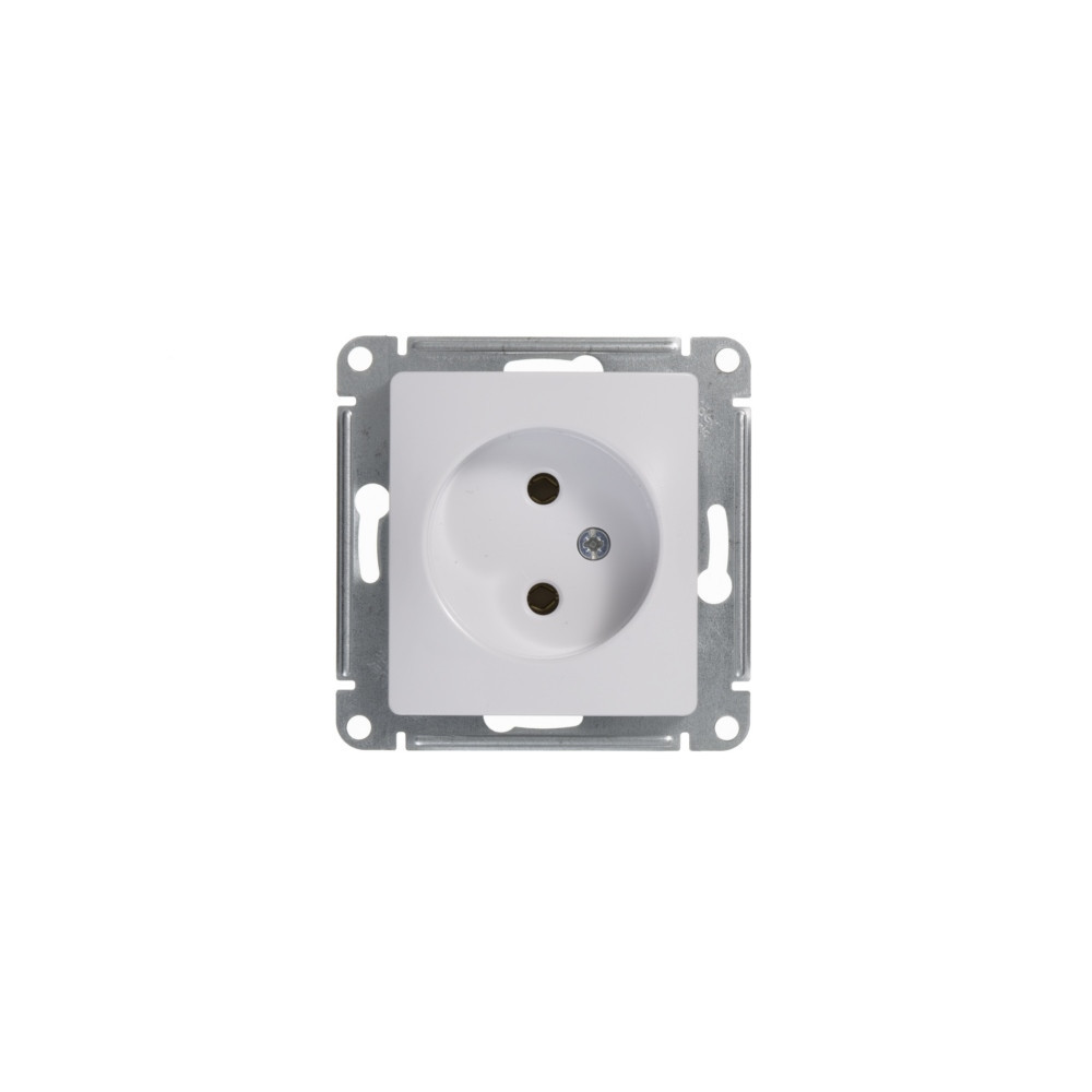 system electric glossa розетка 1-я без заземления белый