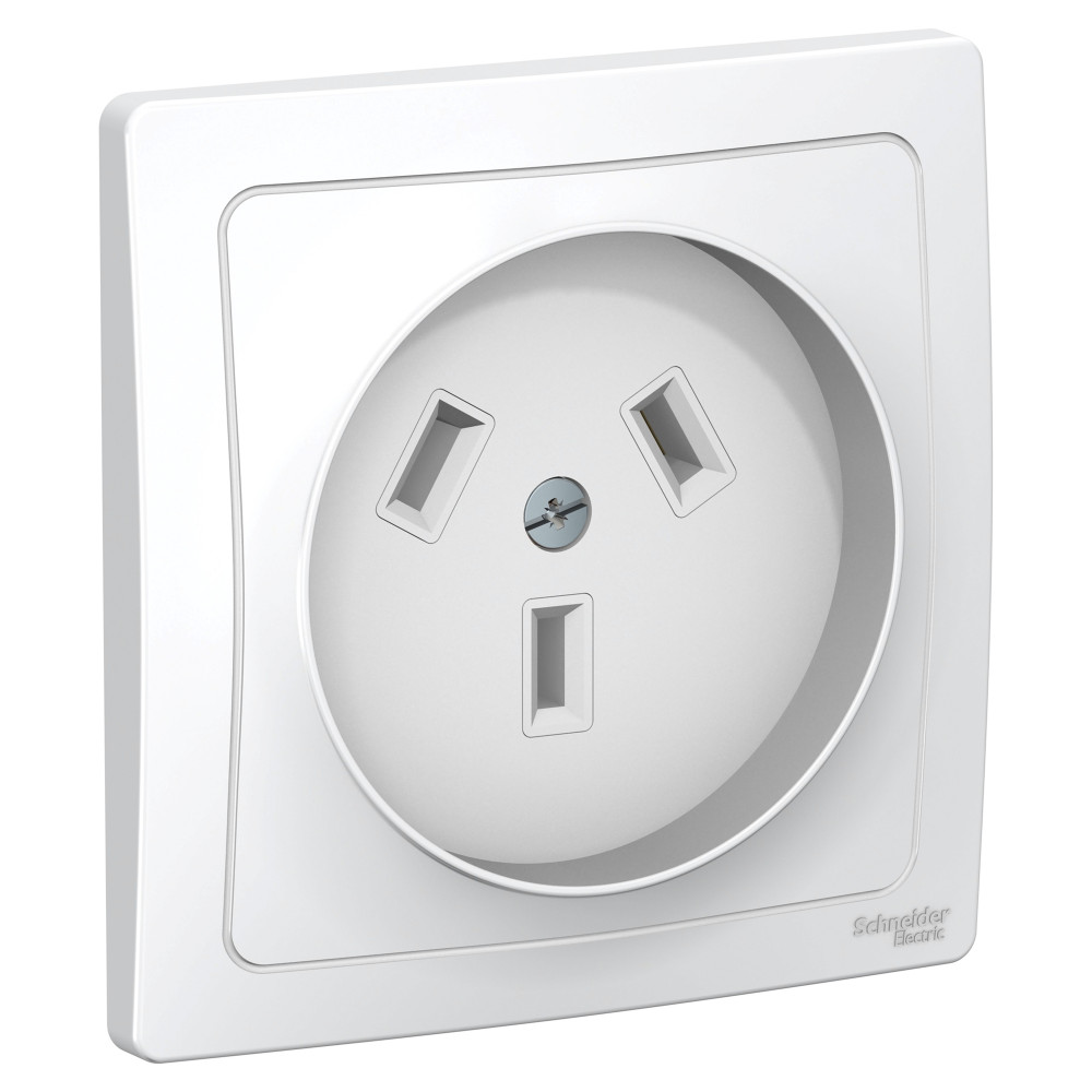 Розетка силовая с заземлением вн.установки 2К+З 32А 250В белый Schneider Electric