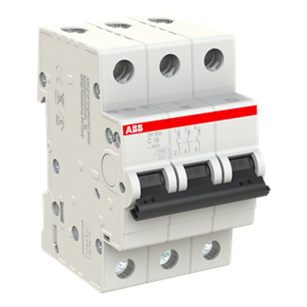ABB  автоматический выключатель SH203 3P 16А 6kA  2CDS213001R0164