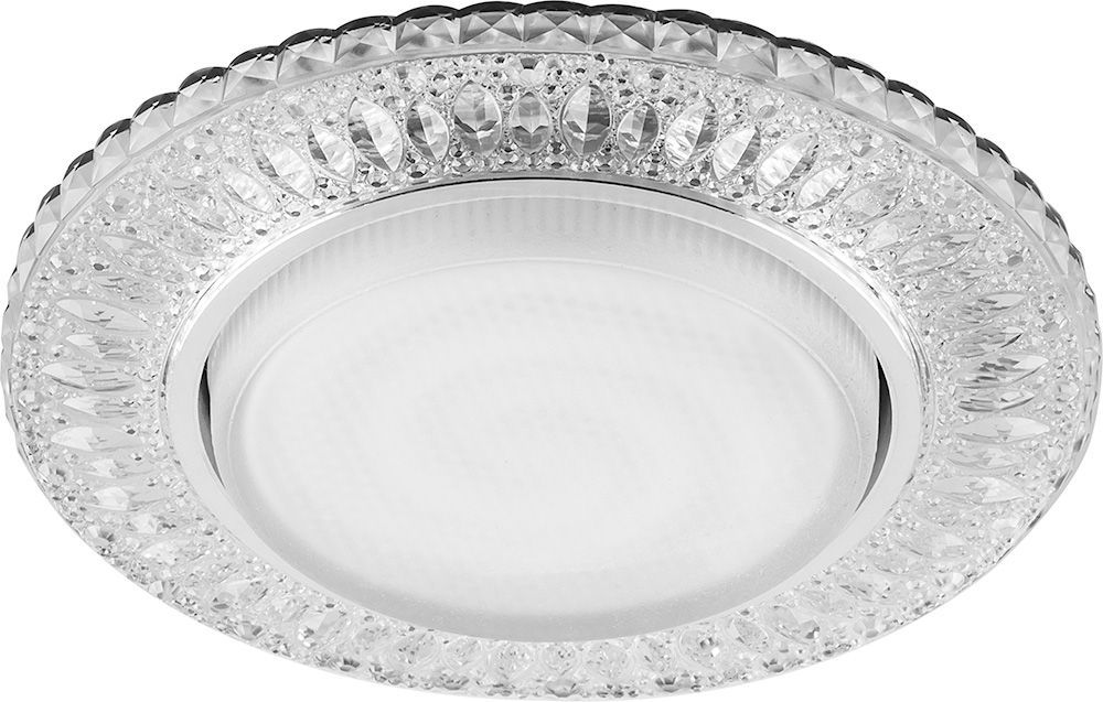 CD4022 Светильник встраиваемый с белой LED подсветкой Feron потолочный GX53 прозрачный