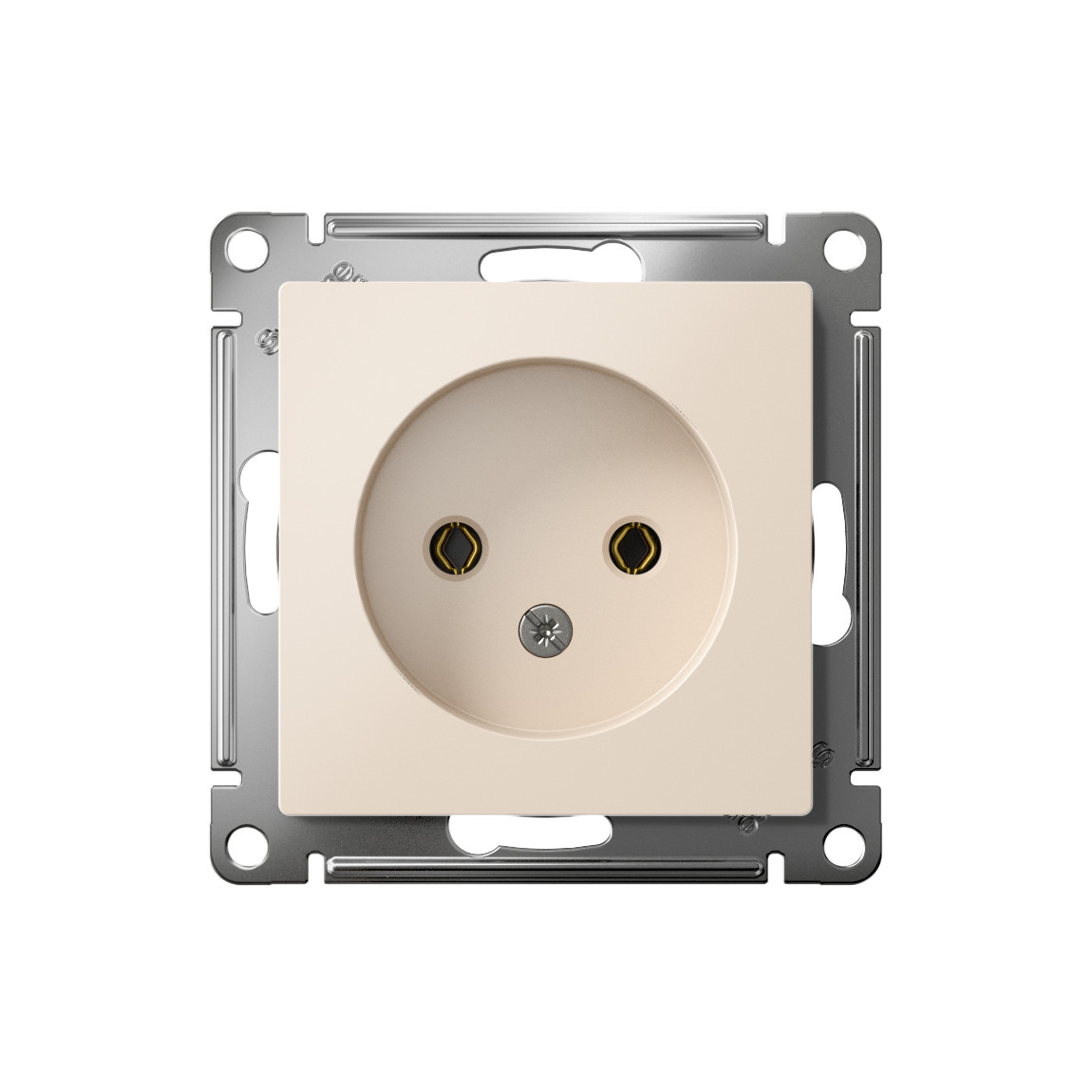 systeme electric atlasdesign, розетка 1-я без заземления бежевый atn000241
