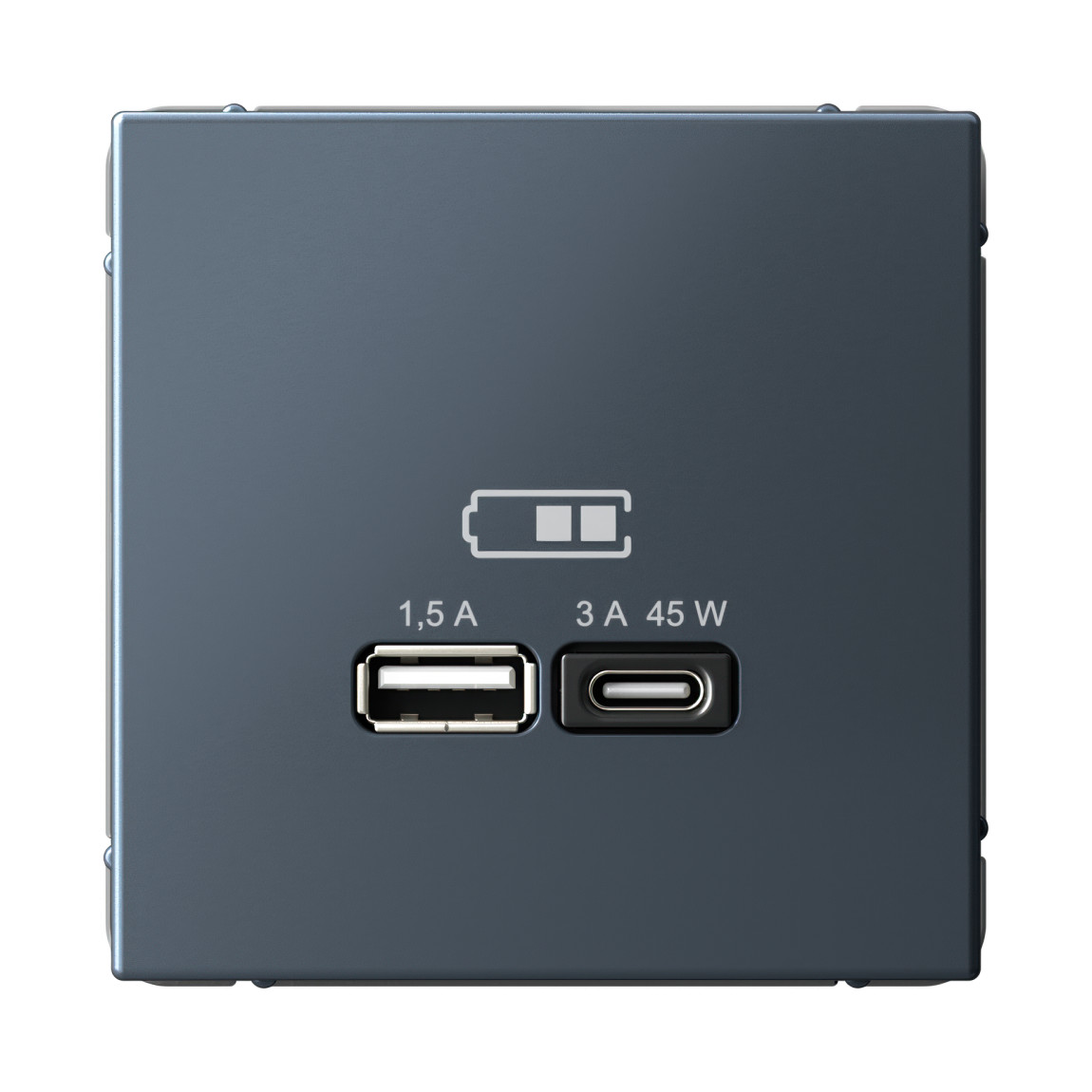  system electric artgaller розетка 2-я usb+usb type c ,45вт; 5в /1,5-3а ввысокоск. грифель gal000729