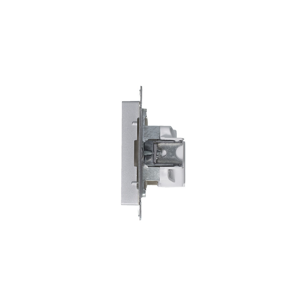 systeme electric atlasdesign, розетка 1-я без заземления алюминий atn000341