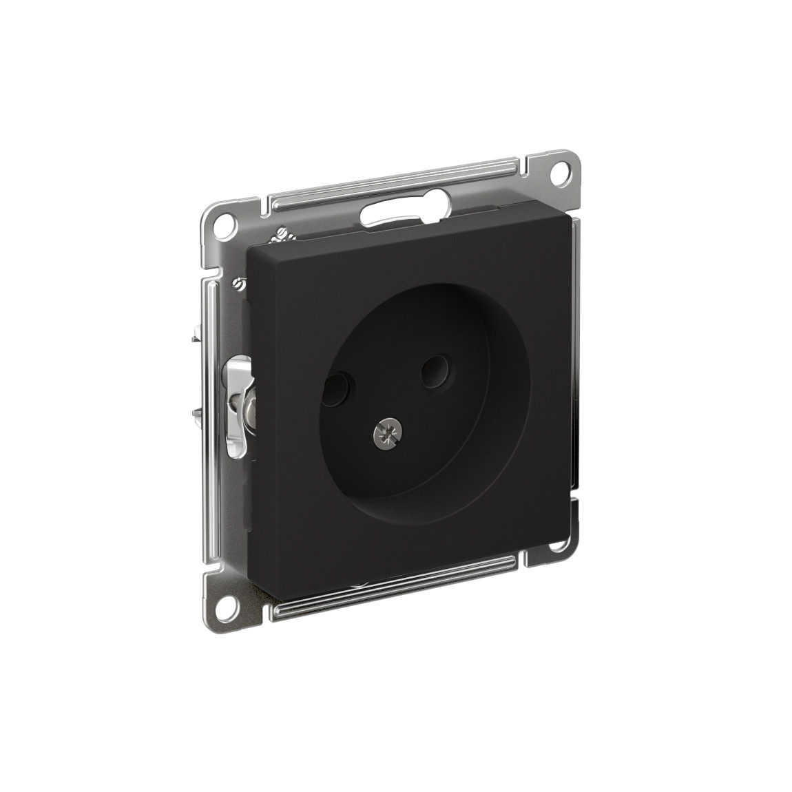 systeme electric atlasdesign розетка 1-я без заземления карбон
