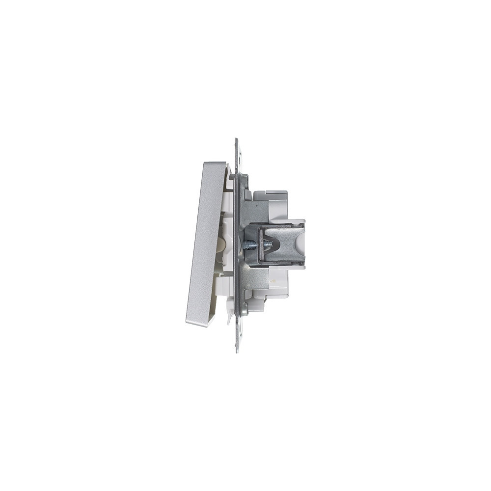 systeme electric atlasdesign, выключатель 1-клавишный с подсветкой алюминий atn000313