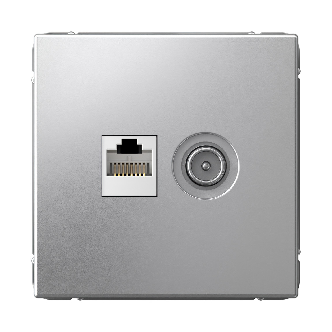 system electric artgallery розетка тв+компьютерная rj45 5е кат. алюминий gal000389