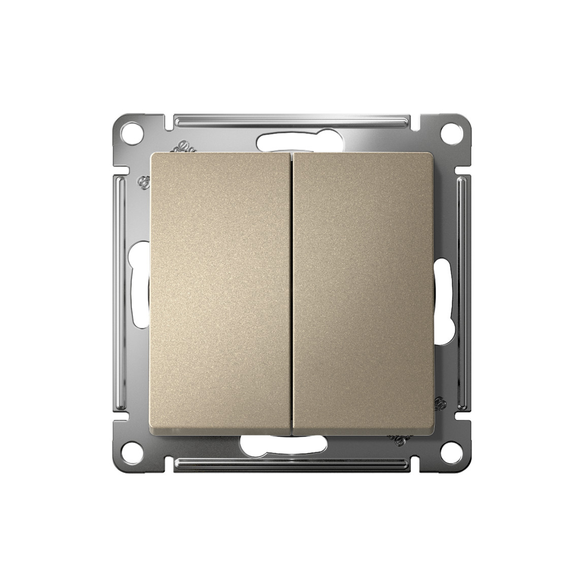 systeme electric atlasdesign переключатель 2-клавишный шампань