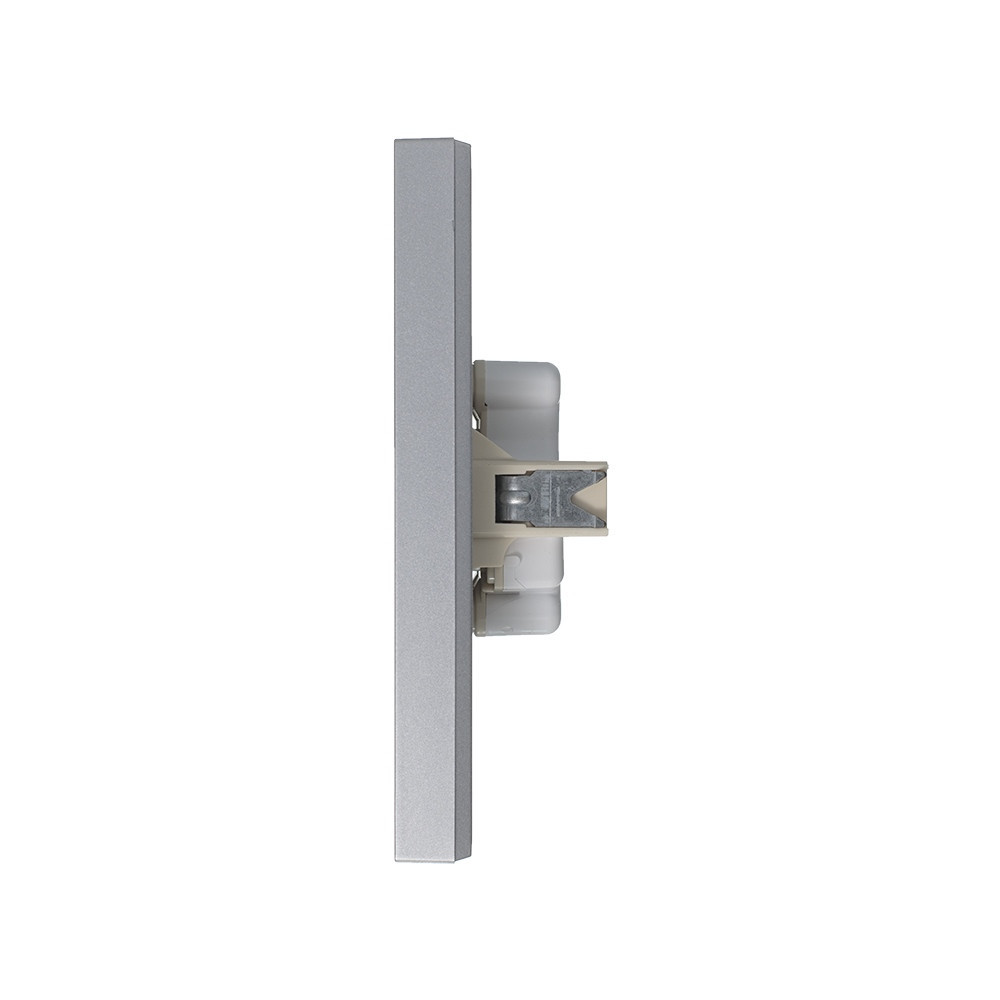 systeme electric atlasdesign, розетка 2-я без заземления алюминий atn000320
