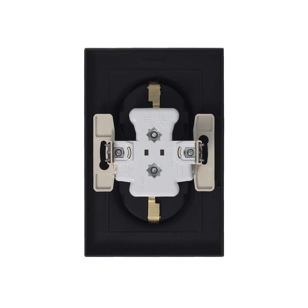 systeme electric atlasdesign розетка 2-я с заземлением карбон atn001024