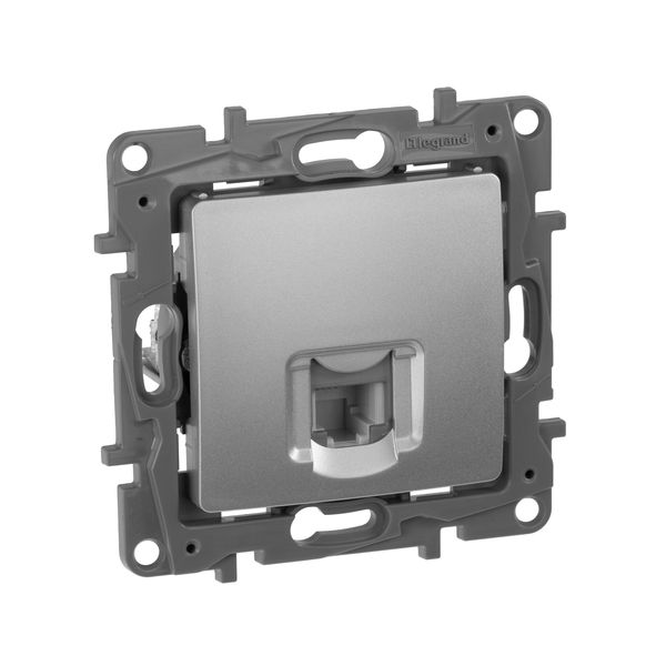legrand etika розетка телефонная 1-я rj-11 алюминий